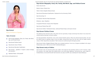 Diya Kumari Biography- Early Life, Family, Net Worth, Age, Education Qualification, and Political Career
