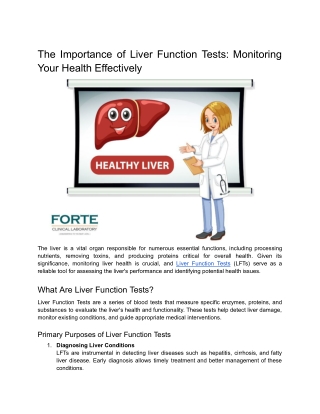 The Importance of Liver Function Tests_ Monitoring Your Health Effectively