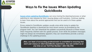 Step-by-Step solutions for Issues When Updating QuickBooks