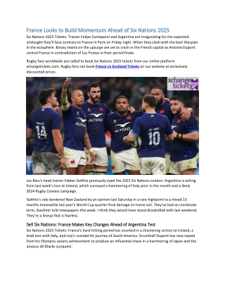 France Looks to Build Momentum Ahead of Six Nations 2025