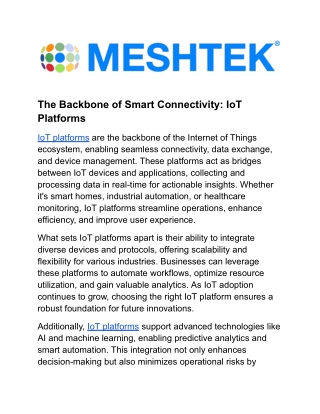 _The Backbone of Smart Connectivity_ IoT Platforms