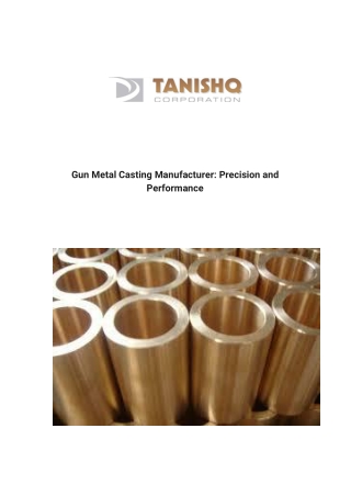 Gun Metal Casting Manufacturer_ Precision and Performance PDF