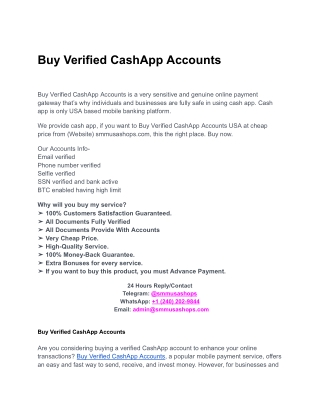 Buy Verified CashApp Accounts