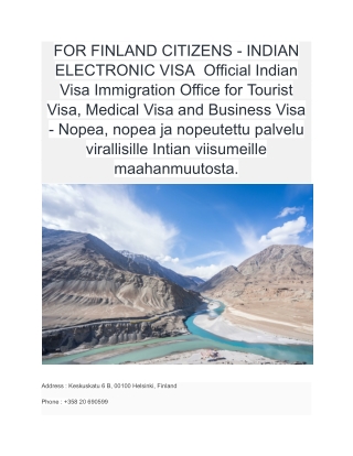 56 FOR FINLAND CITIZENS - INDIAN ELECTRONIC VISA  Official Indian Visa Immigration Office for Tourist Visa, Medical Visa