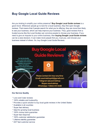 Buy Google Local Guide Reviews