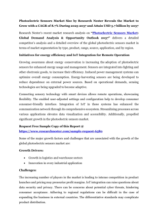 Photoelectric Sensors Market