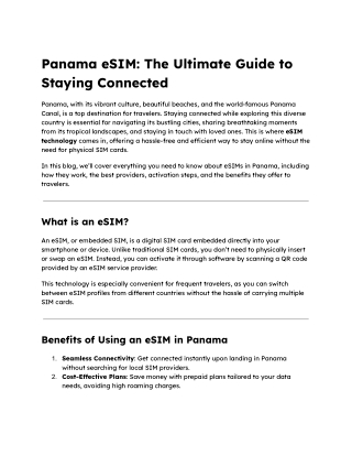 Panama eSIM_ The Ultimate Guide to Staying Connected