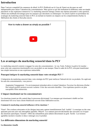 Les avantages du marketing sensoriel dans la PLV