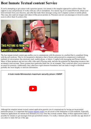 Finest Inmate Text Service