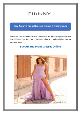 Buy Amarra Prom Dresses Online  Elbisny