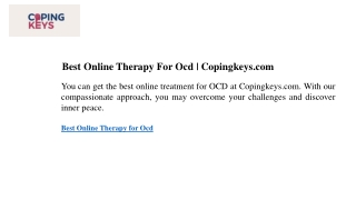 Best Online Therapy For Ocd Copingkeys.com