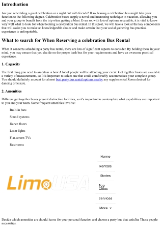 What to search for When Booking a celebration Bus Rental