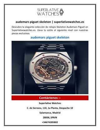 audemars piguet skeleton  superlativewatches.es