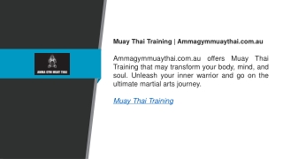 Muay Thai Training  Ammagymmuaythai.com.au