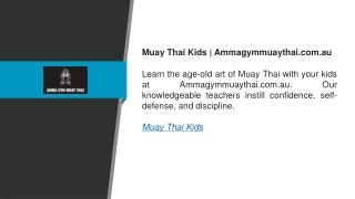 Muay Thai Kids  Ammagymmuaythai.com.au
