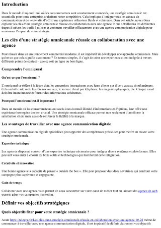 Les clés d'une stratégie omnicanale réussie en collaboration avec une agence