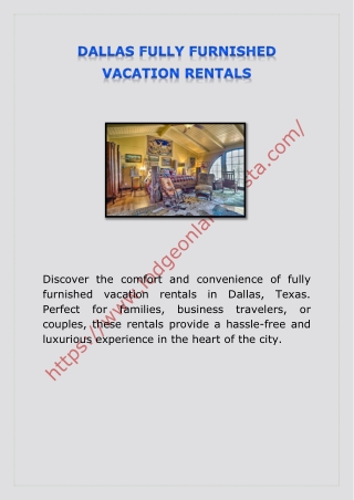 DALLAS FULLY FURNISHED VACATION RENTALS