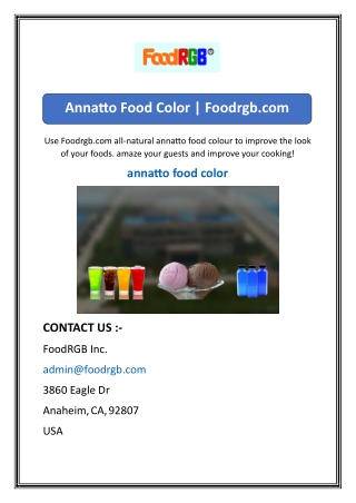 Annatto Food Color  Foodrgb