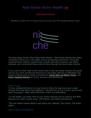 The Real Estate Niche Expanded Version