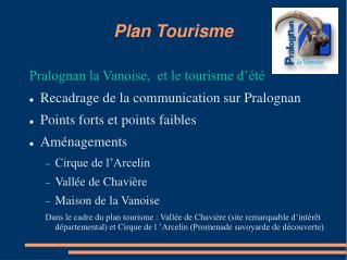 Plan Tourisme