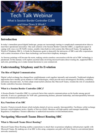 Navigating the World of Telephony SBCA: A Guide for Businesses
