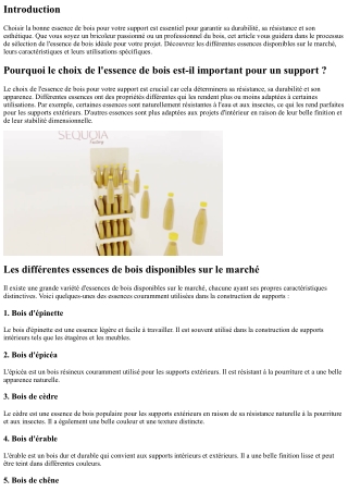 Support bois : comment bien choisir son essence de bois ?