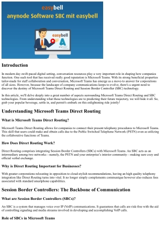 The Future of Microsoft Teams Direct Routing and SBC Technology