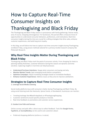 How to Capture Real-Time Consumer Insights on Thanksgiving and Black Friday