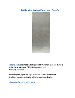 Get Genuine Norlake Parts here - PartsFe