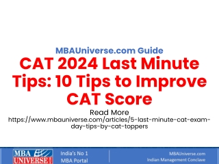 CAT 2024 Last Minute Tips: 10 Tips to Improve CAT Score