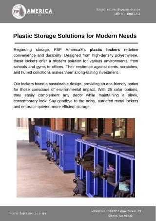 Plastic Storage Solutions for Modern Needs