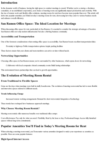 Popular Facilities You'll Find in Today's Meeting Spaces for Rent