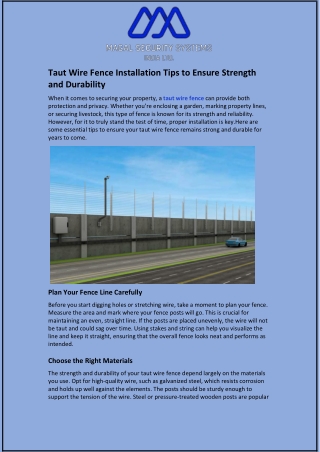Taut Wire Fence Installation Tips to Ensure Strength and Durability
