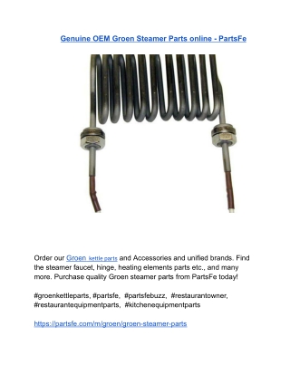 Genuine OEM Groen Steamer Parts online - PartsFe