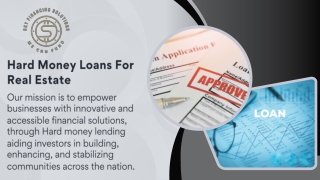 Hard Money Loans For Real Estate