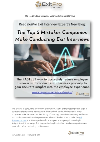 The Top 5 Mistakes Companies Make Conducting Exit Interviews