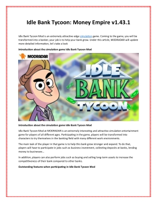 Idle Bank Tycoon: Money Empire v1.43.1
