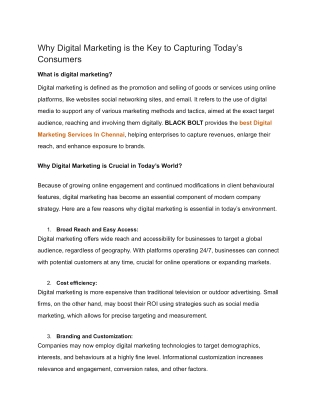 Why Digital Marketing is the Key to Capturing Today’s Consumers