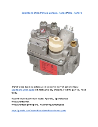 Southbend Oven Parts & Manuals, Range Parts - PartsFe