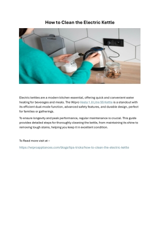 How to Clean the Electric Kettle