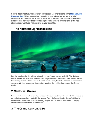 Explore the Most Beautiful Places on Earth for Your Next Adventure