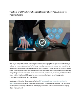 The Role of ERP in Revolutionizing Supply Chain Management for Manufacturers
