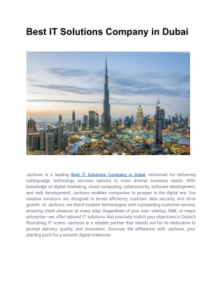 Best IT Solutions Company in Dubai