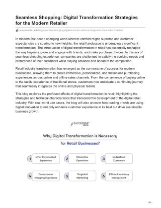 Seamless Shopping Digital Transformation Strategies for the Modern Retailer