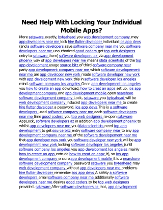 Need Help With Locking Your Individual Mobile Apps.docx