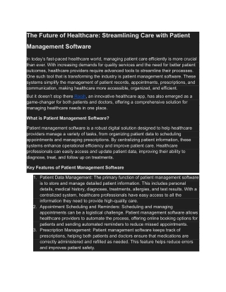 The Future of Healthcare_ Streamlining Care with Patient Management Software