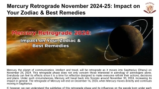 Mercury Retrograde November 2024-25_ Impact on Your Zodiac & Best Remedies