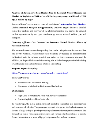 Automotive Seat Market