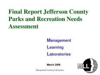 Final Report Jefferson County Parks and Recreation Needs Assessment