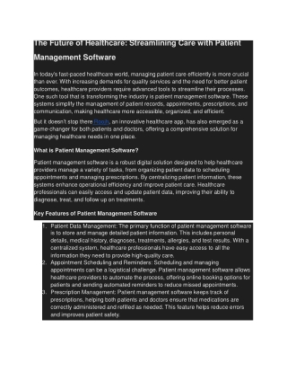 The Future of Healthcare_ Streamlining Care with Patient Management Software